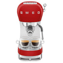 Smeg 50's Style Espresso Manual Coffee Machine Red ECF02RDEU
