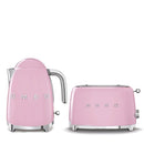 Smeg 50's Retro Style Kettle and 2 Slice Toaster Set Pink